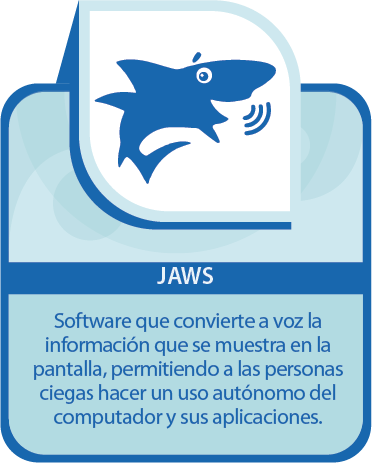 Software que convierte a voz la información que se muestra en la pantalla, permitiendo a las personas ciegas hacer un uso autónomo del computador y sus aplicaciones.